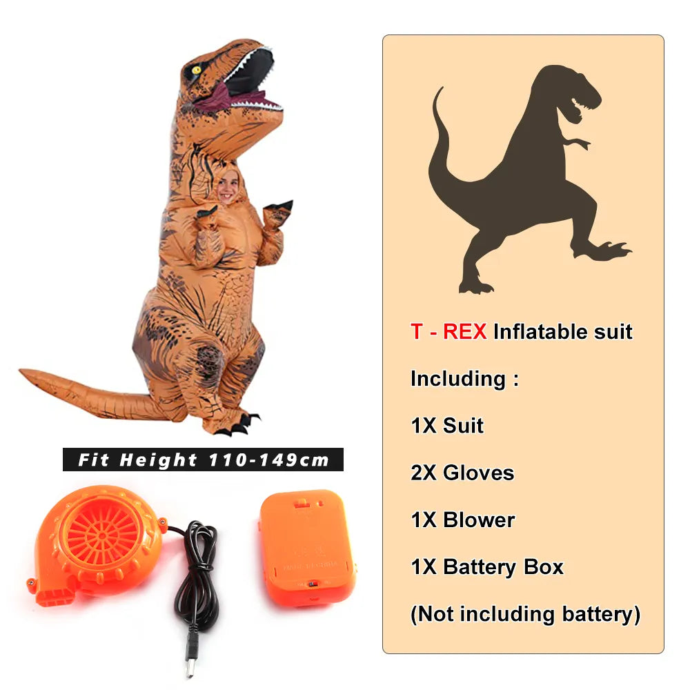 T-rex Inflatable Dinosaur Costume for Kids and Adults - Halloween Party Apparel
