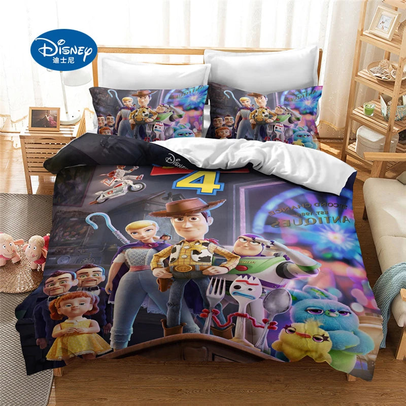 Disney Toy Story Cartoon Bedding Set King Size Duvet Cover and Pillowcase Set