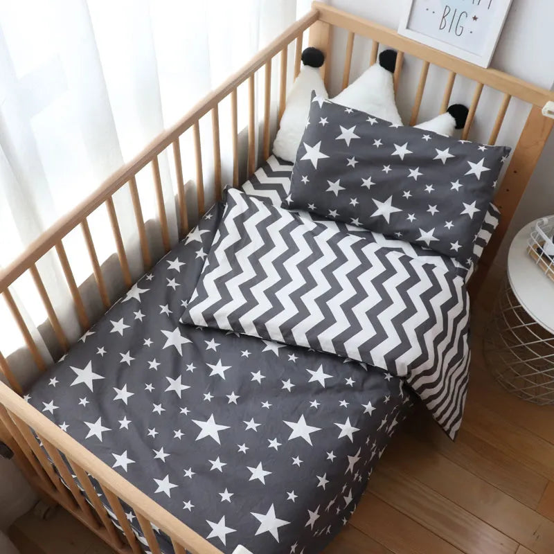 Baby Bedding Set - Star Pattern - Pure Cotton - 3-Piece Set