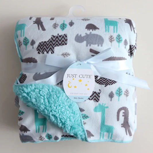 Baby Blankets Owl Printed Coral Fleece Infant Swaddle Bebe Envelope Wrap