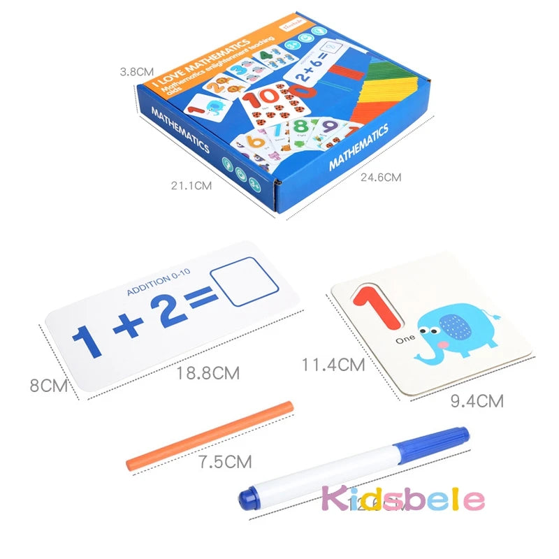 Montessori Counting Wooden Sticker Math Toys for Kids - Educational Birthday Gift