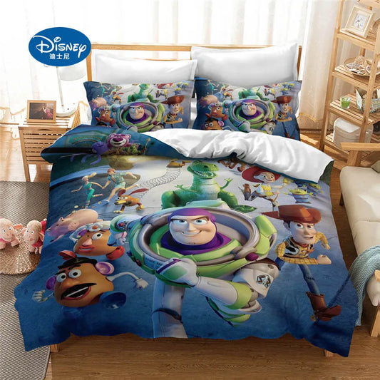 Disney Toy Story Cartoon Bedding Set King Size Duvet Cover and Pillowcase Set