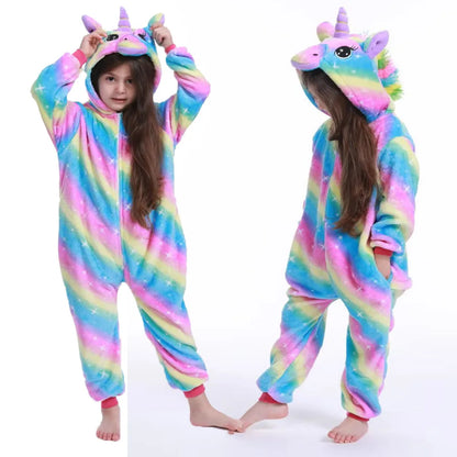 Winter Animal Sleepwear for Kids - Panda, Dinosaur, Unicorn Onesies