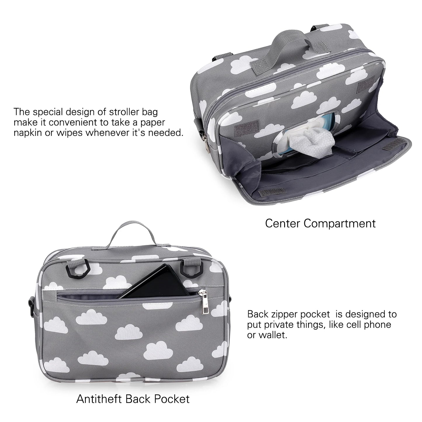 Waterproof Diaper Bag with Large Capacity and Multifunctional Design