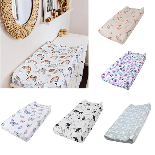 Soft Reusable Changing Pad Cover - Minky Material - Breathable Diaper Pad Sheets