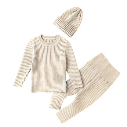Autumn Winter Baby Clothes Three-Piece Set for 1-3 Years
