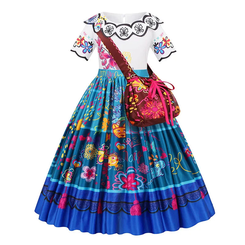 Princess Costume Mirabel Encanto Costume For Girls Halloween Kids Birthday Gift Party Dress Cosplay Girls Dress