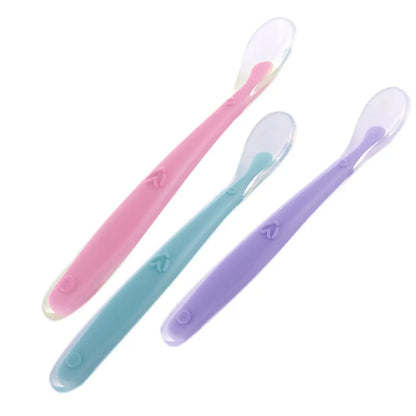 Baby Soft Silicone Spoon - Candy Color Spoon for Children's Feeding