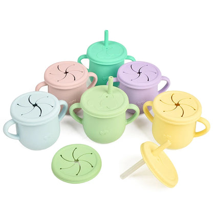 Baby Soft Silicone Sucker Bowl Plate Cup Bibs Spoon Fork Sets