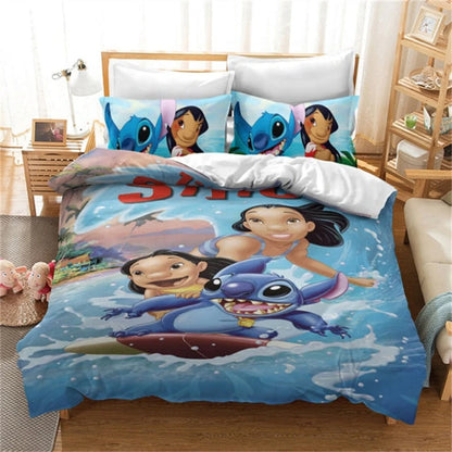 Anime Stitch Pattern Duvet Cover Set Pillowcase Bedding Set
