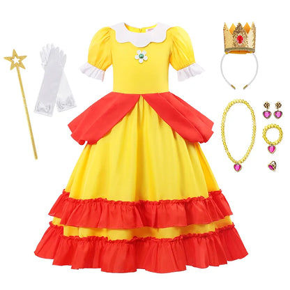 Peach Princess Dress for Girls - Halloween Costume for Kids