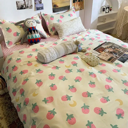 Floral Bedding Set with Duvet Cover - Kids Queen Full Size