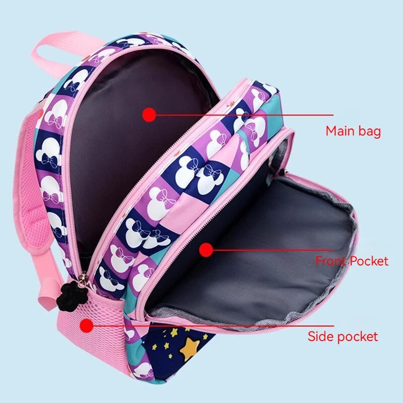 Minnie Mouse Cartoon School Bag for Girls - Primary Students Backpack