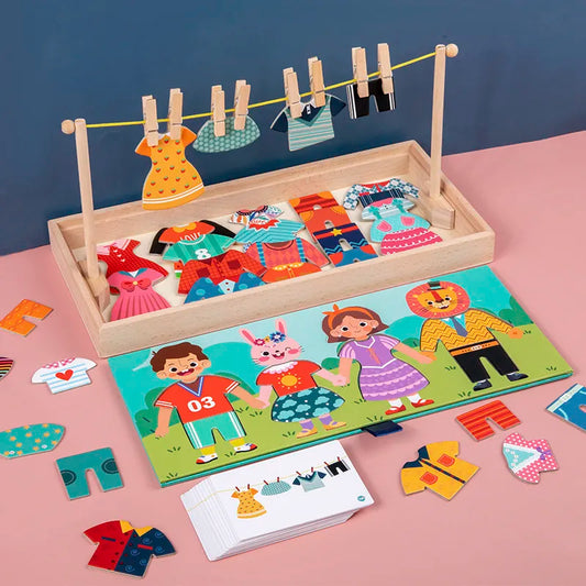 Montessori Wooden Dress-Up Puzzle Game for Kids