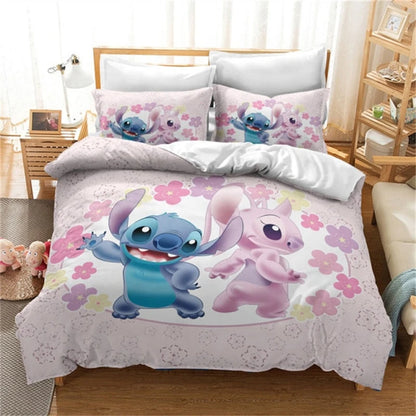 Anime Stitch Pattern Duvet Cover Set Pillowcase Bedding Set