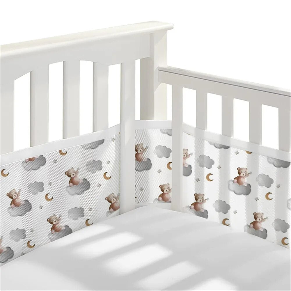 Breathable Baby Crib Bumper Safety Crash Babys Bed Bumpers Set