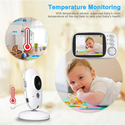 VB603 Video Baby Monitor 2.4G Mother Kids Two-way Audio Night Vision Video Surveillance Cameras With Temperature display Screen