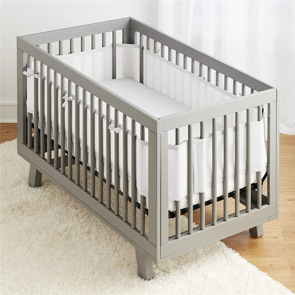 Soft Breathable Mesh Baby Crib Bumper - Set of 2
