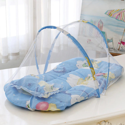 Portable Foldable Baby Bed with Mosquito Nets and Cotton Pillows