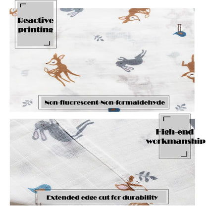 Muslin Cotton Baby Swaddle Blanket - Soft Newborn Wrap for Sleep and Bath