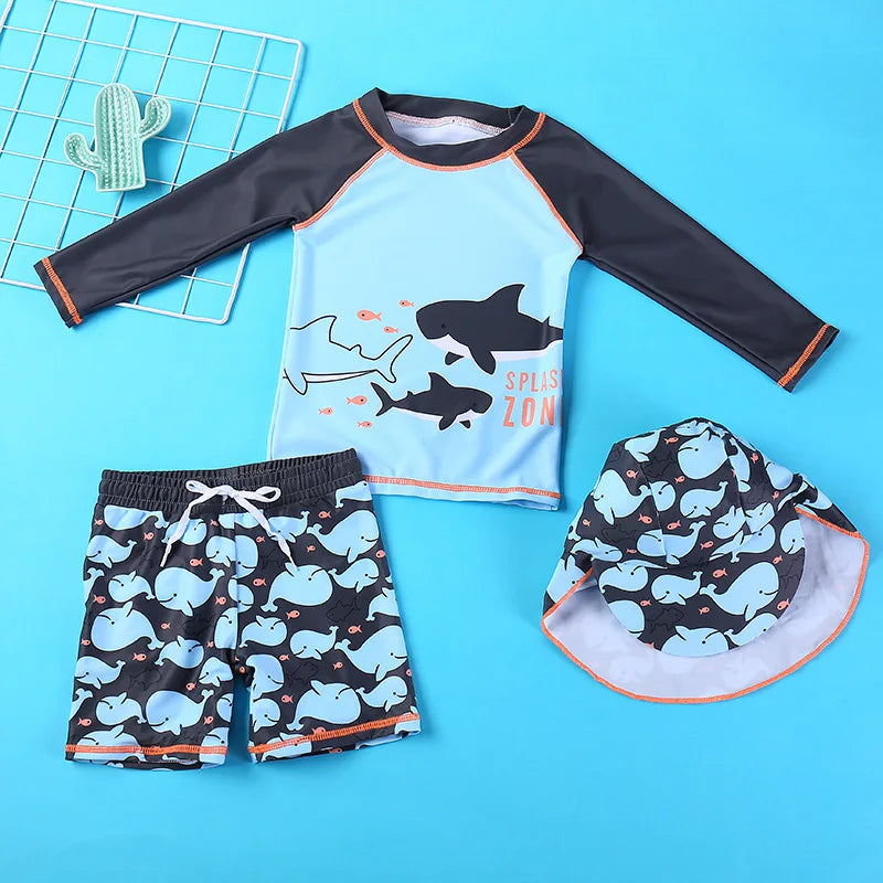 Children's Cartoon Pattern Swimming Set for Kids Beach Wear