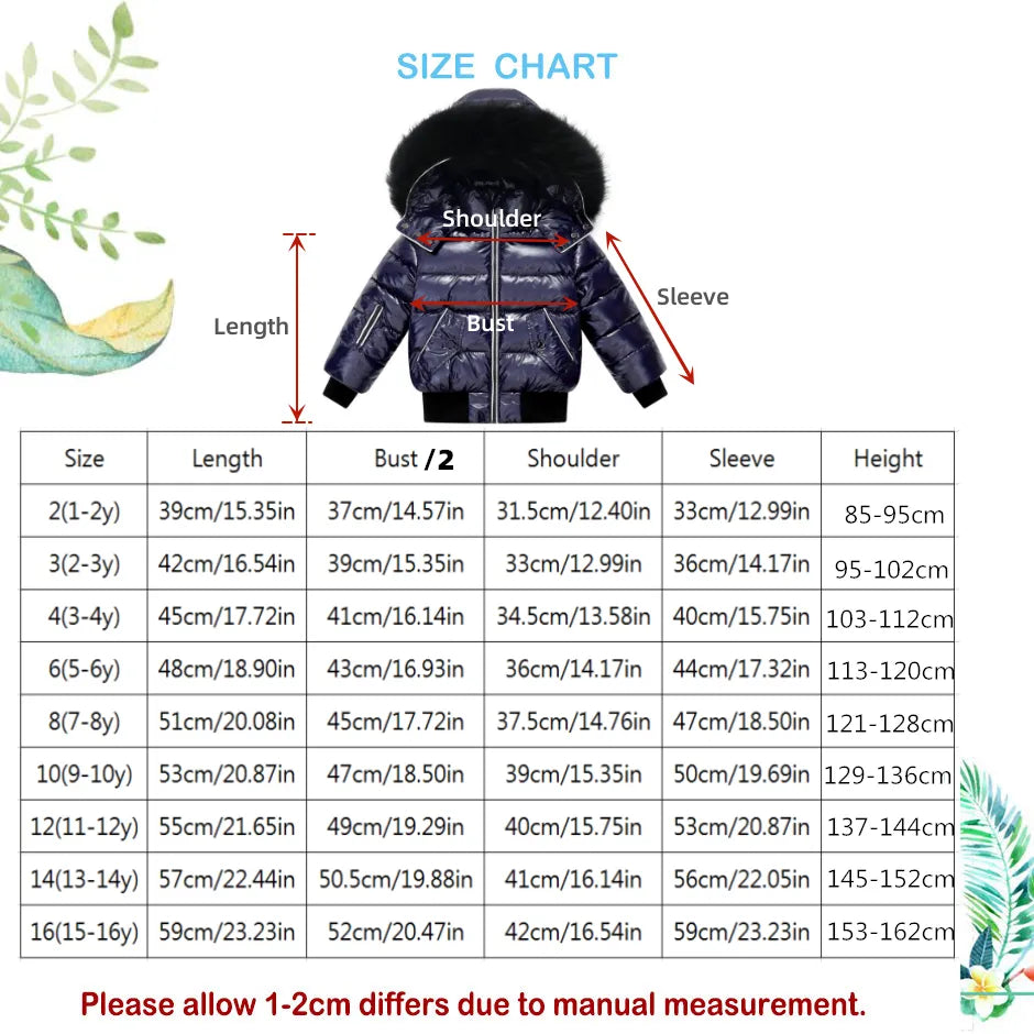 Winter Children Coat for Boys Girls Fashion with White Piping and Waterproof Shelling Fabric
