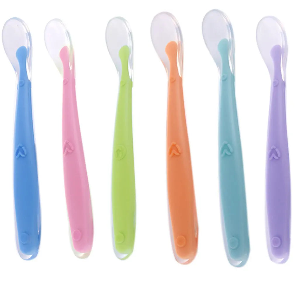 Baby Soft Silicone Spoon - Candy Color Spoon for Children's Feeding