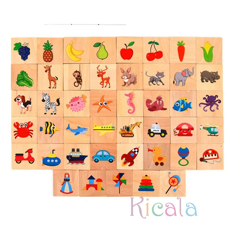Montessori Wooden Shadow Puzzle Game for Kids